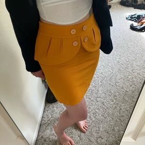 Anthropologie Leifsdottir Mustard Peplum Skirt
